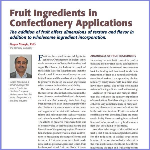 2014- Fruit Ingredients In Confectionery- Paper