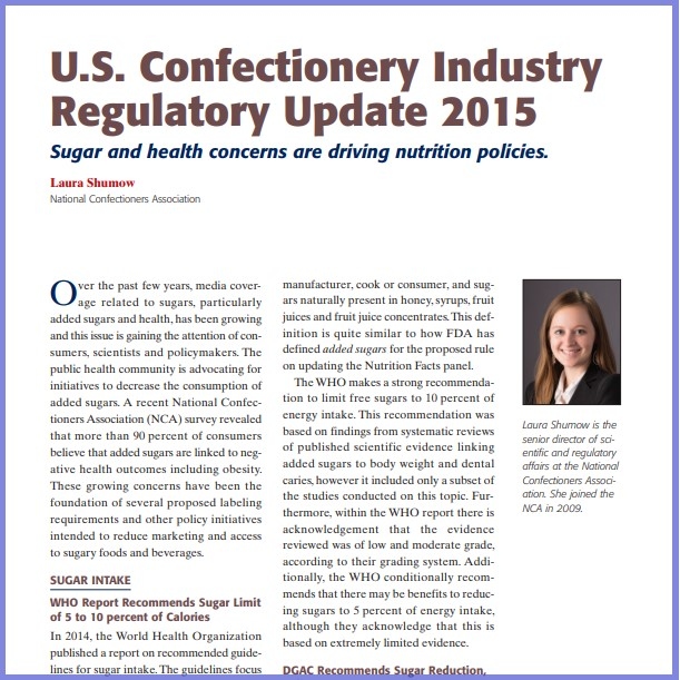2015- U.S. Confectionery Regulatory Update- Paper