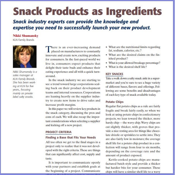 2015- Snack Products As Ingredients- Paper