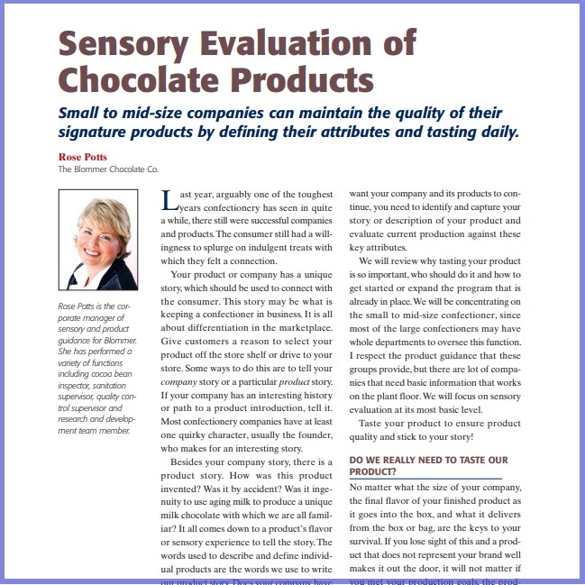 2010-Sensory Evaluation of Chocolate Products
