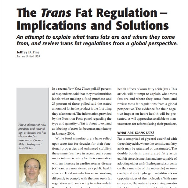 2005-The Trans Fat Regulation — Implications and S
