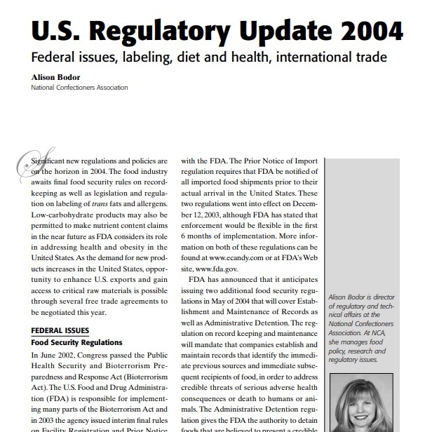 2004-U.S. Regulatory Update