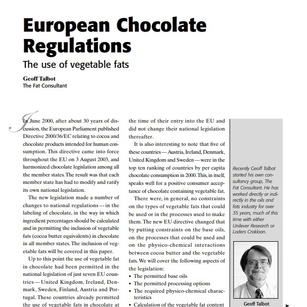 2004-European Chocolate Regulations