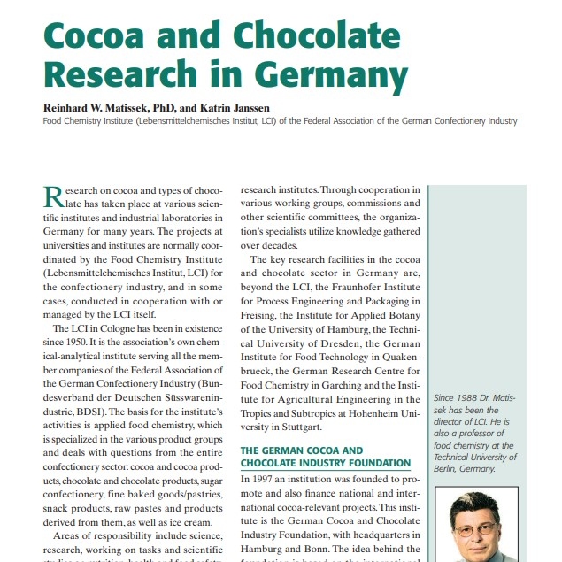 2003-Cocoa and Chocolate Research in Germany