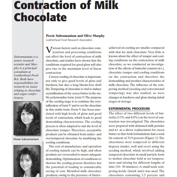 2001-Contraction of Milk Chocolate