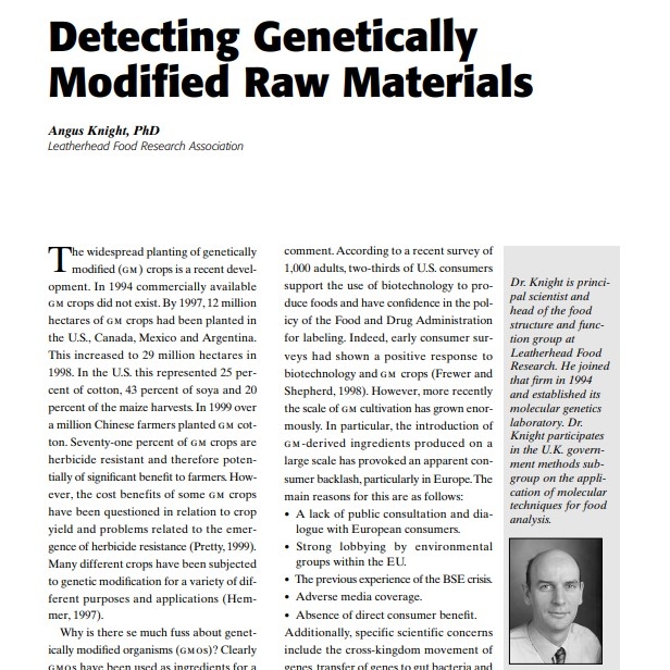 2000-Detecting Genetically Modified Raw Materials