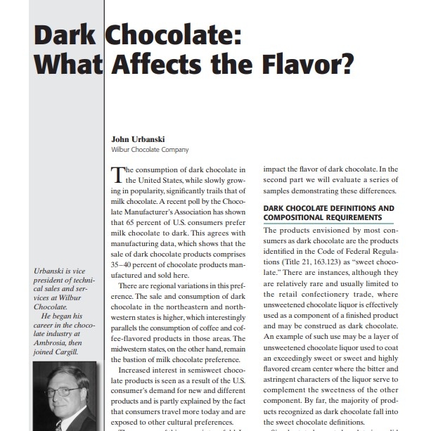 2001-Dark Chocolate: What Affects the Flavor?