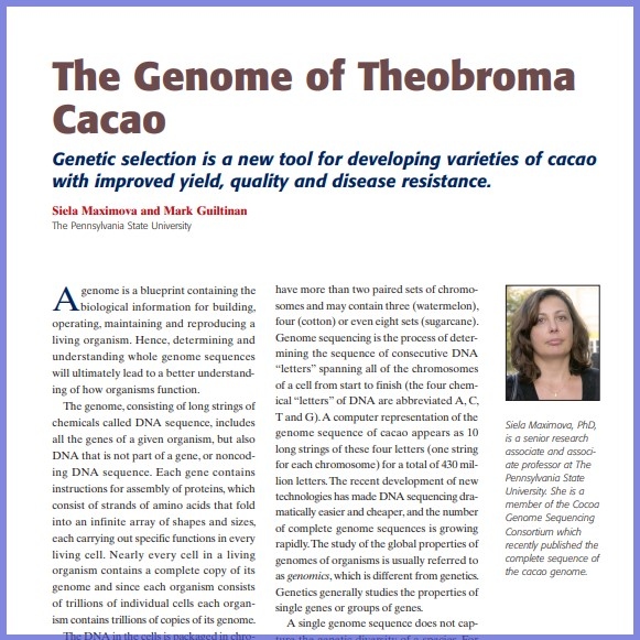 2012- The Genome Of The Theobroma Cacao- Paper